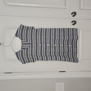 Peyton & Parker Preppy Maritime Striped Linen Shift Dress